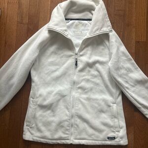 White Calvin Klein Fleece Zip-Up Jacket